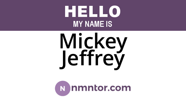 Mickey Jeffrey