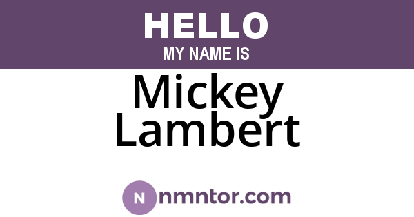Mickey Lambert