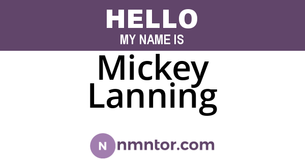 Mickey Lanning