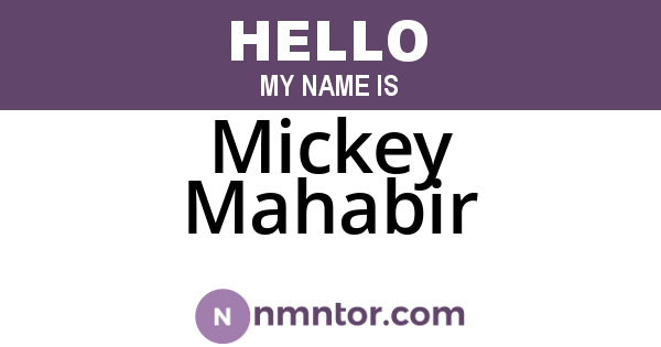 Mickey Mahabir