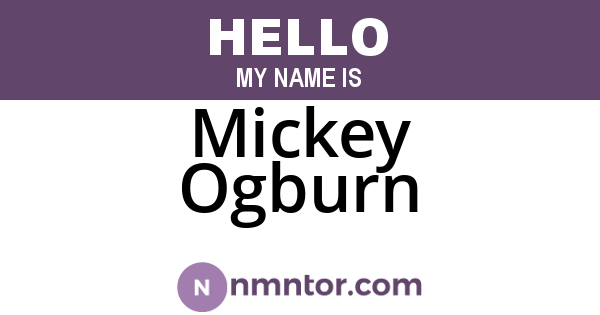 Mickey Ogburn