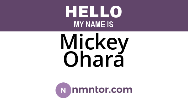 Mickey Ohara