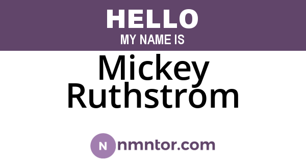 Mickey Ruthstrom