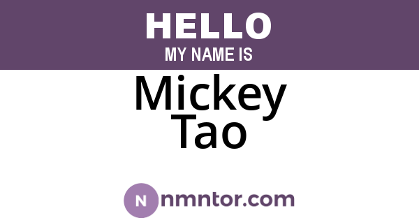 Mickey Tao