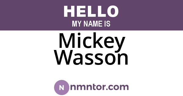 Mickey Wasson