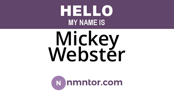Mickey Webster