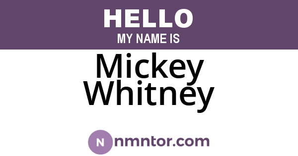 Mickey Whitney