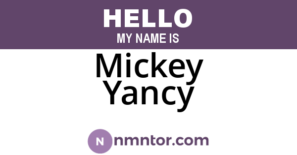 Mickey Yancy