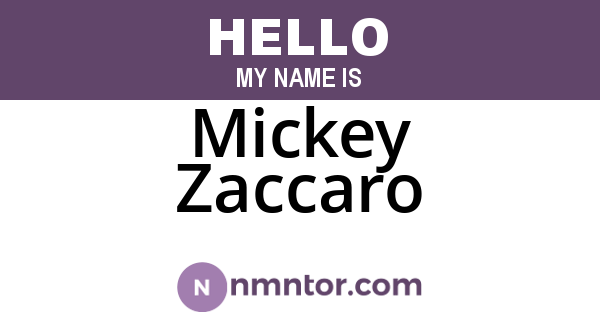 Mickey Zaccaro