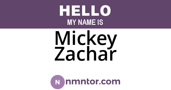 Mickey Zachar
