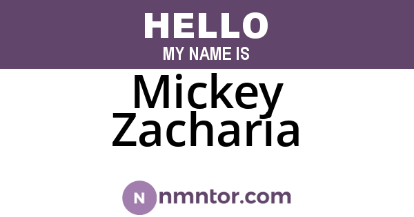 Mickey Zacharia