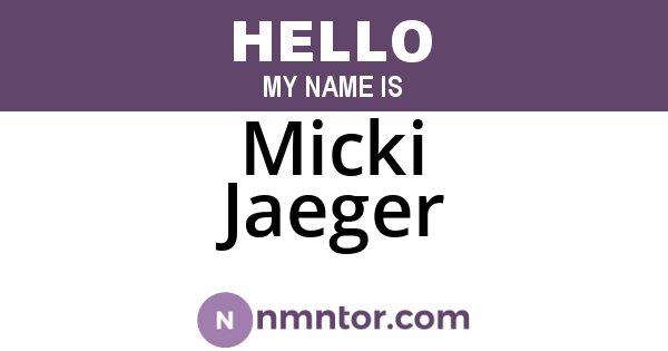 Micki Jaeger