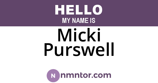 Micki Purswell