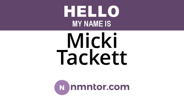 Micki Tackett