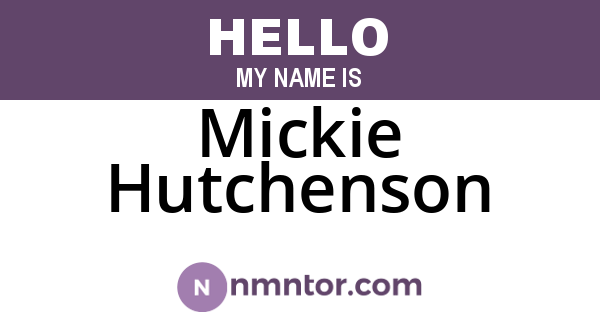 Mickie Hutchenson