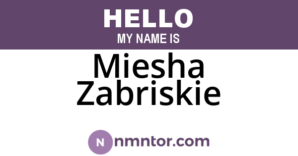 Miesha Zabriskie