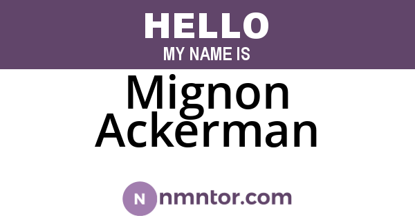 Mignon Ackerman