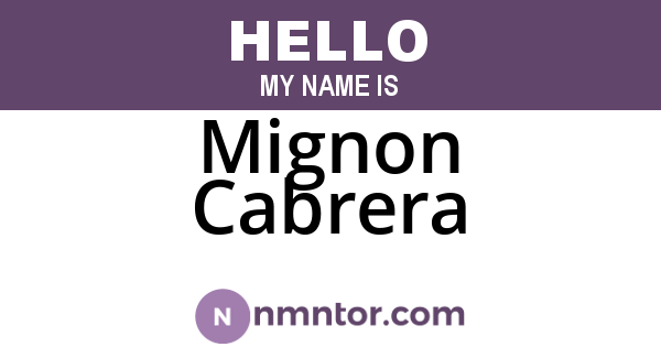 Mignon Cabrera
