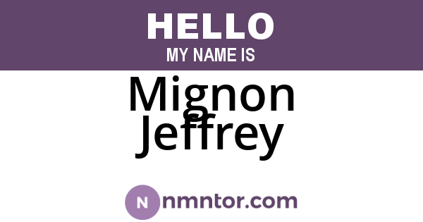 Mignon Jeffrey