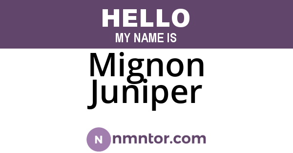 Mignon Juniper