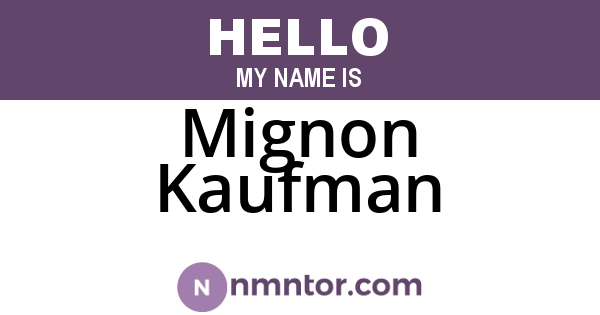 Mignon Kaufman