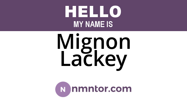 Mignon Lackey