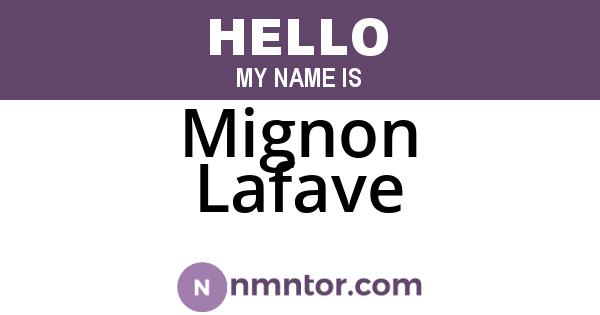 Mignon Lafave