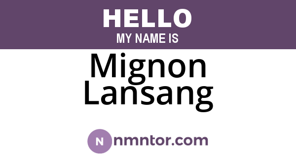 Mignon Lansang