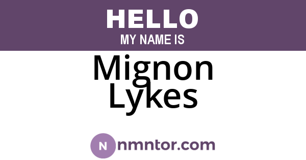 Mignon Lykes