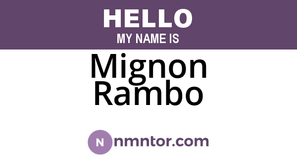 Mignon Rambo