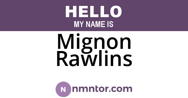 Mignon Rawlins