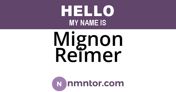 Mignon Reimer