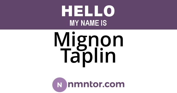 Mignon Taplin