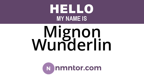 Mignon Wunderlin