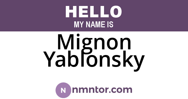 Mignon Yablonsky