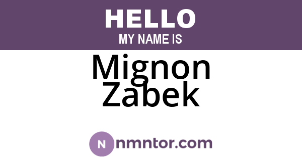 Mignon Zabek