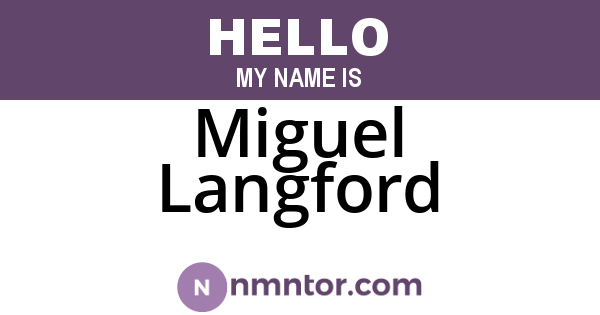 Miguel Langford
