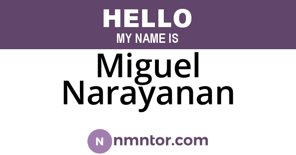 Miguel Narayanan