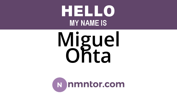 Miguel Ohta