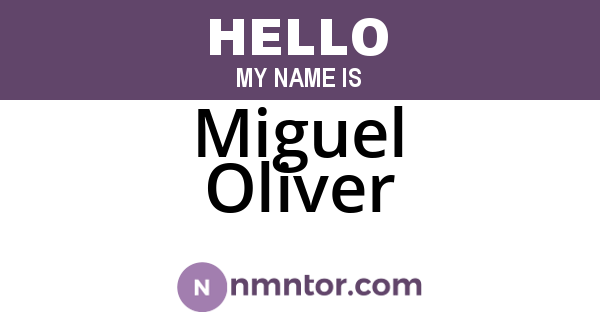 Miguel Oliver