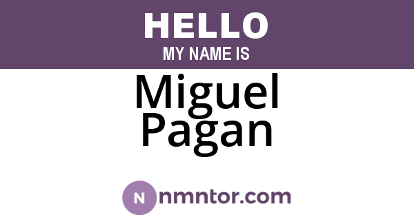 Miguel Pagan