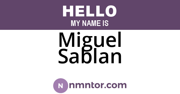Miguel Sablan