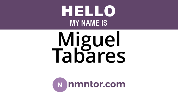 Miguel Tabares