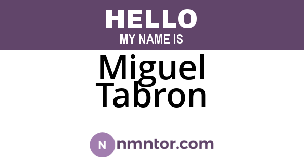 Miguel Tabron
