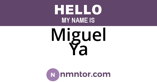 Miguel Ya