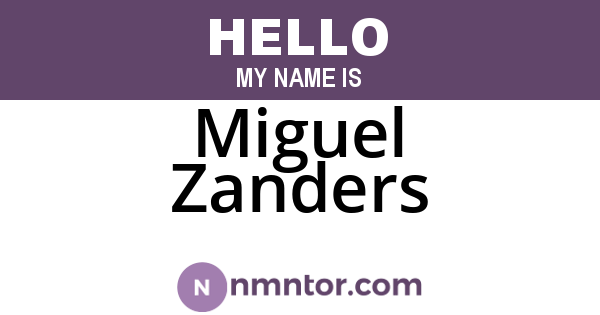 Miguel Zanders