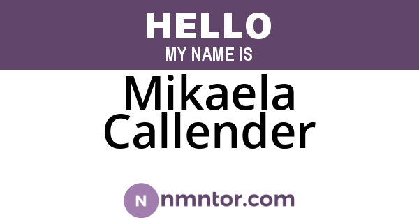Mikaela Callender