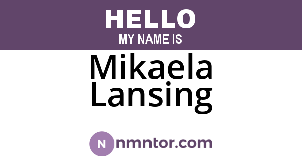 Mikaela Lansing