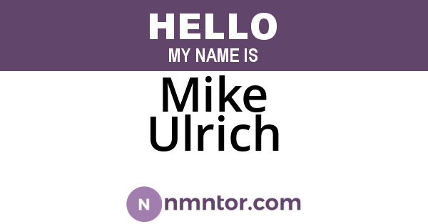 Mike Ulrich