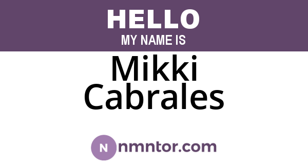 Mikki Cabrales
